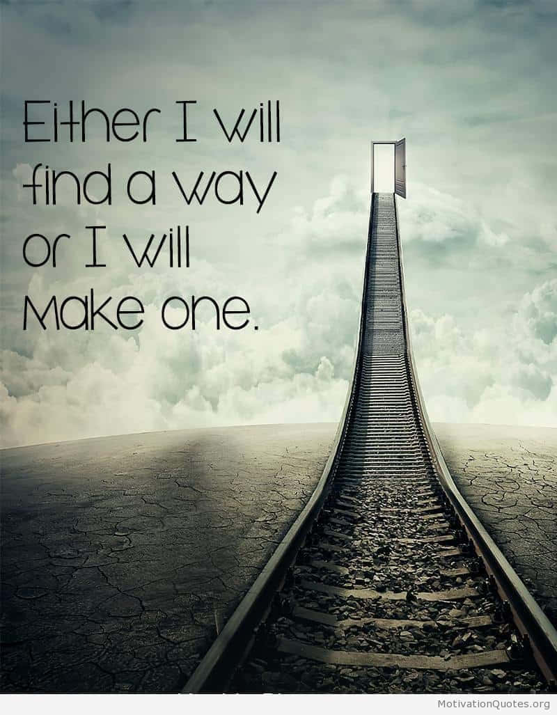 Rail With Door Confidence Boosting Quote, glowing door in the clouds, motivational text overlay, SD Phone Wallpaper