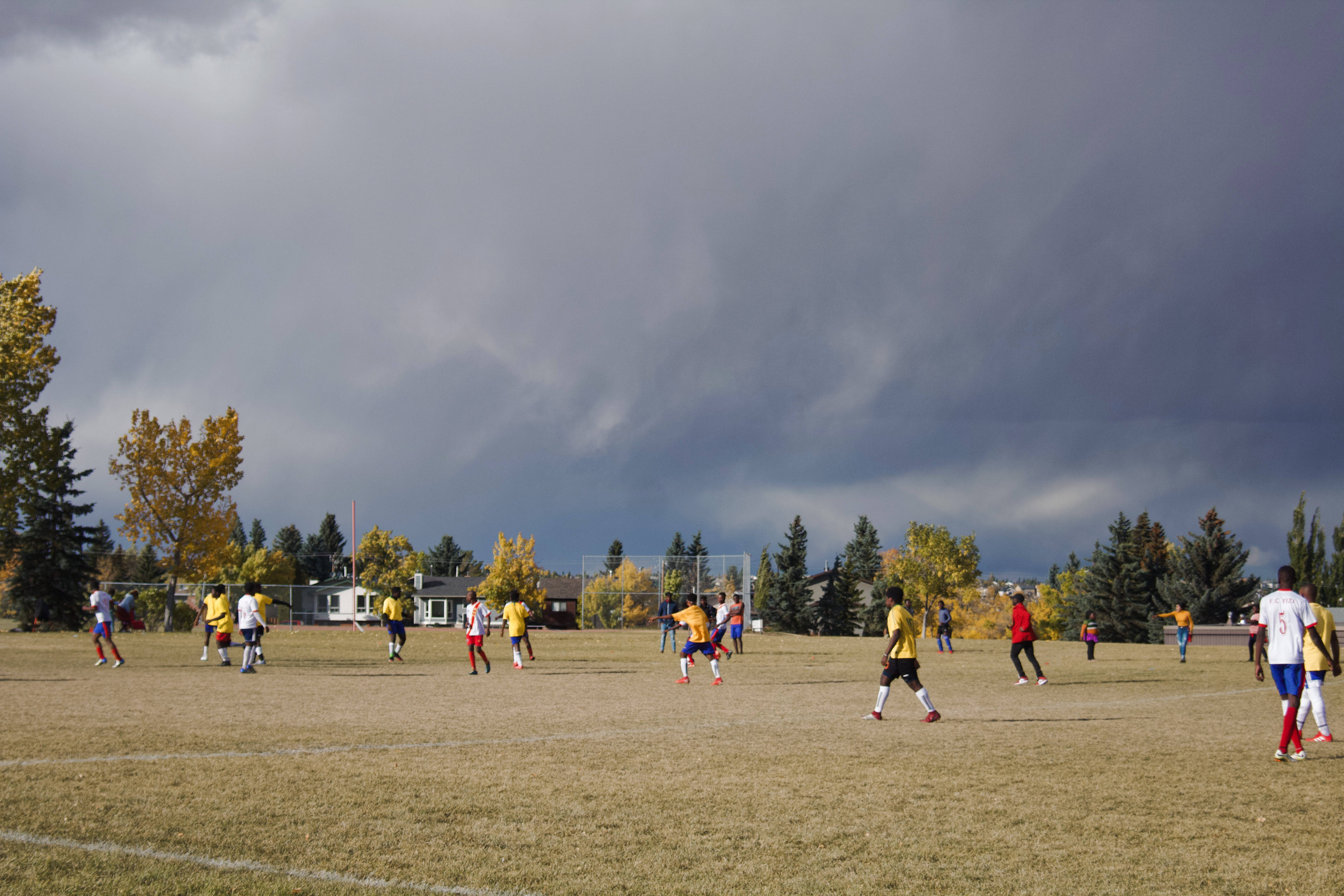 Congo, yellow and red jerseys, grassy field, 5K Desktop Wallpaper