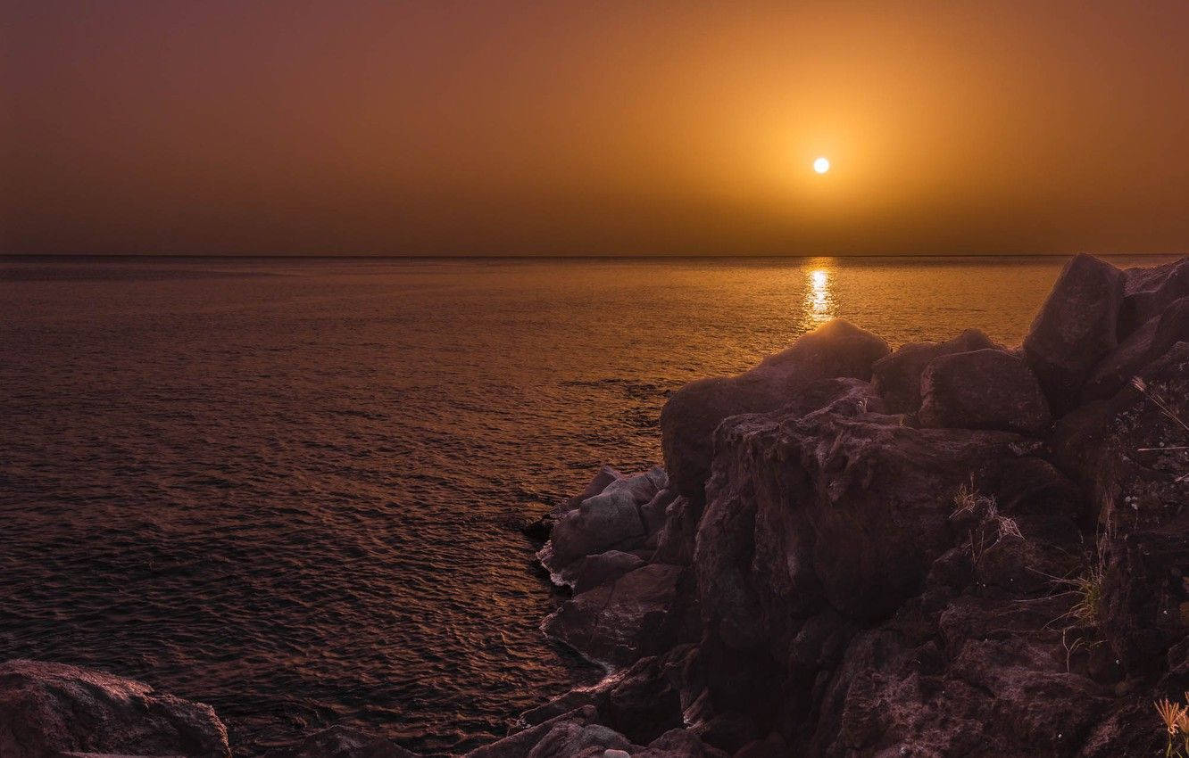 ocean, sunset, Congo, HD Desktop Wallpaper