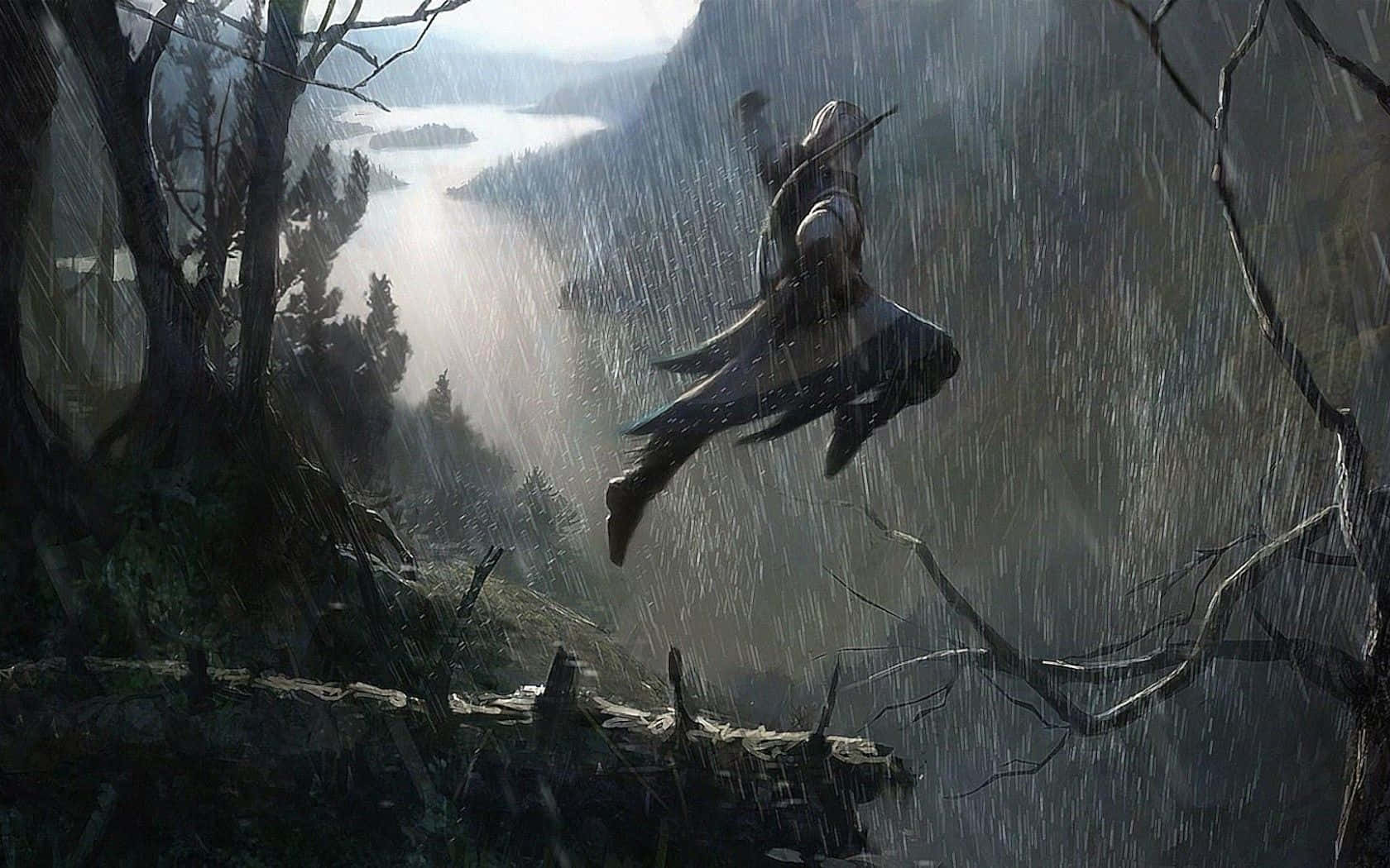 Connor Kenway, warrior, heavy rain, HD Desktop Wallpaper