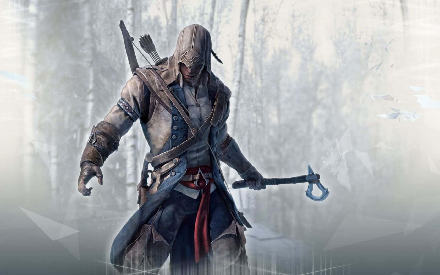 Connor Kenway, tomahawk, misty forest, HD Desktop Wallpaper