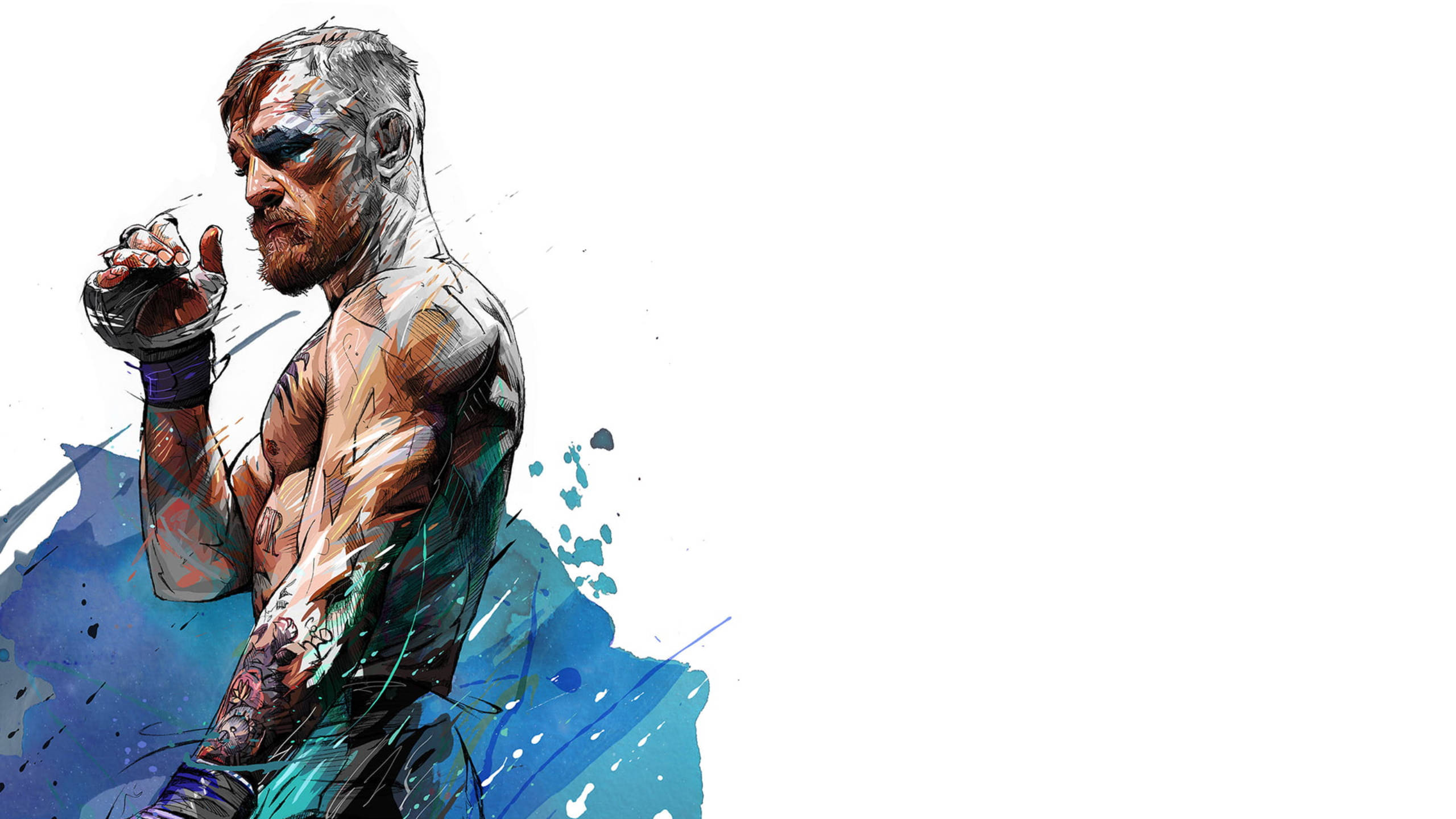Conor Mcgregor, white, tattoos, 2K Desktop Wallpaper