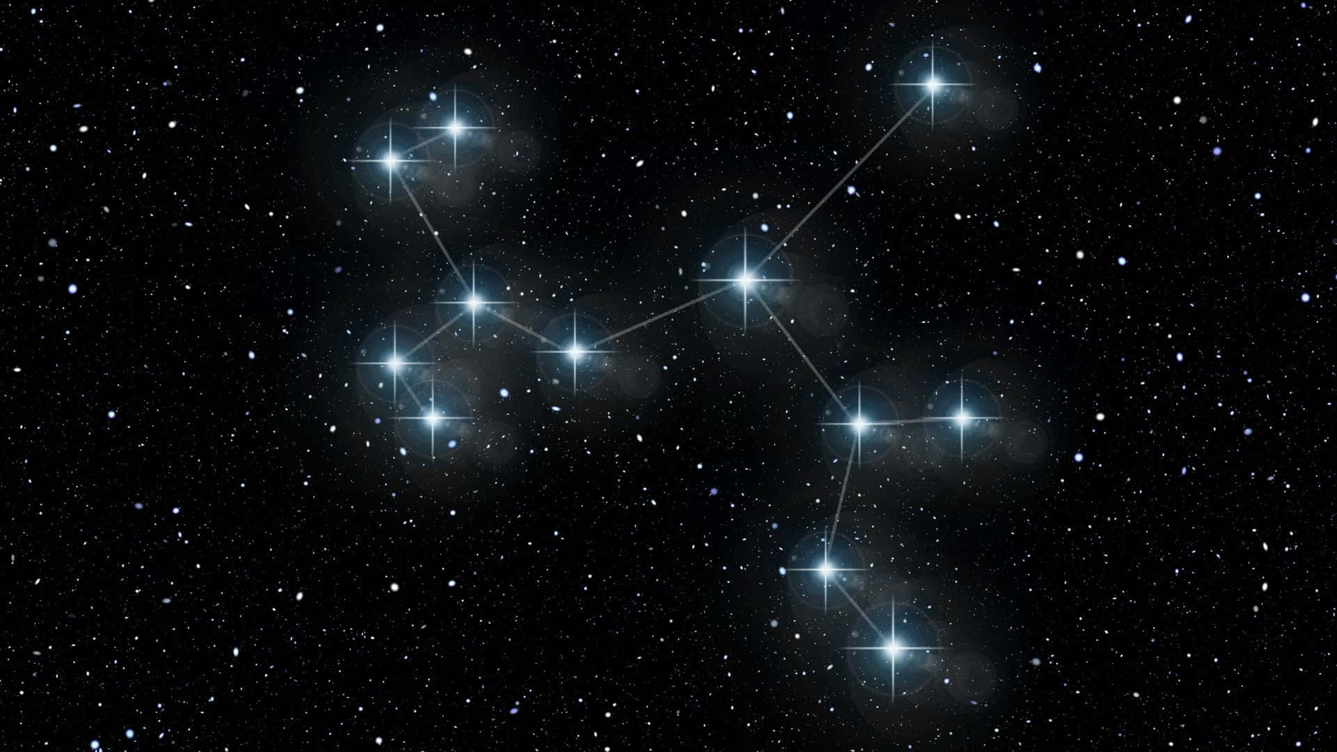 Constellations, deep black night sky, bright stars, Full HD Desktop Wallpaper