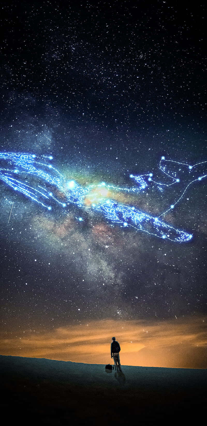 constellations, starry night, desert dune, HD Phone Wallpaper