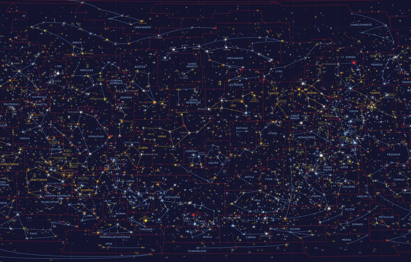 constellations, deep navy background, glowing stars, HD Desktop Wallpaper