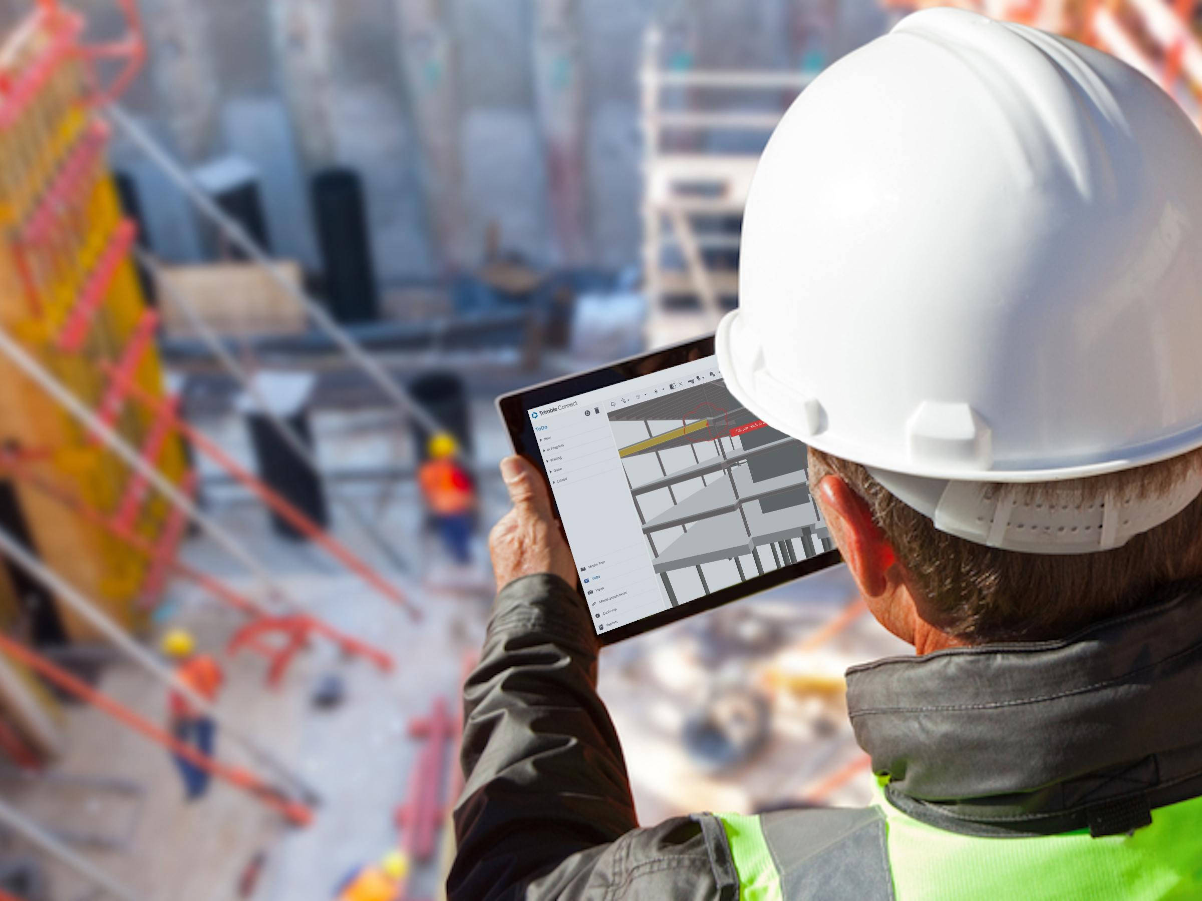 construction worker, white hard hat, blueprints, Full HD Desktop Wallpaper