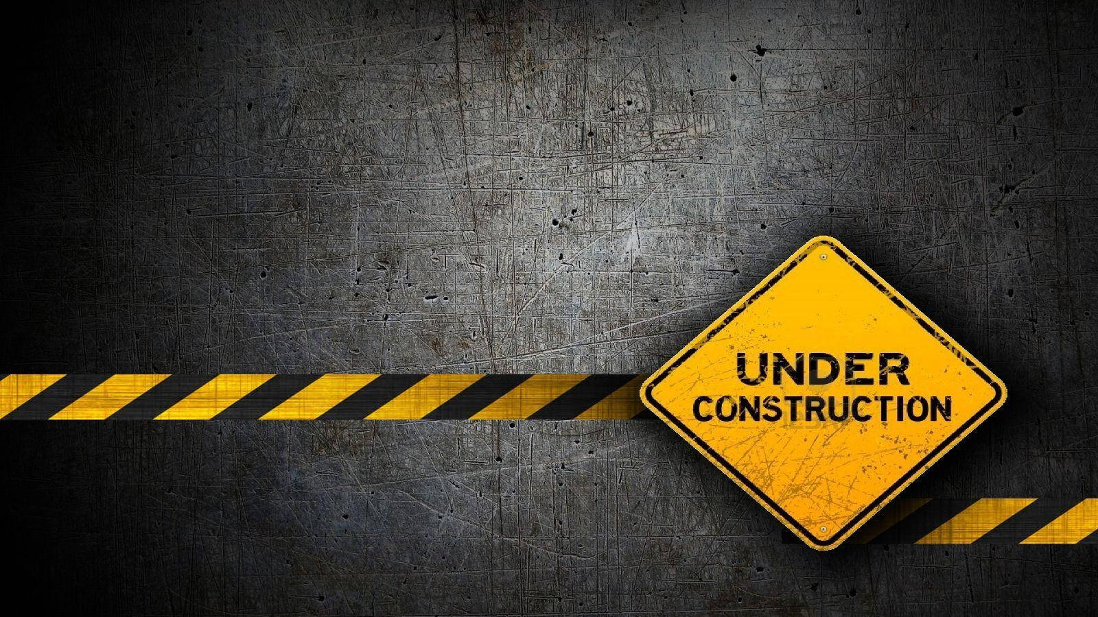 under construction sign, yellow, black stripes, HD Desktop Wallpaper