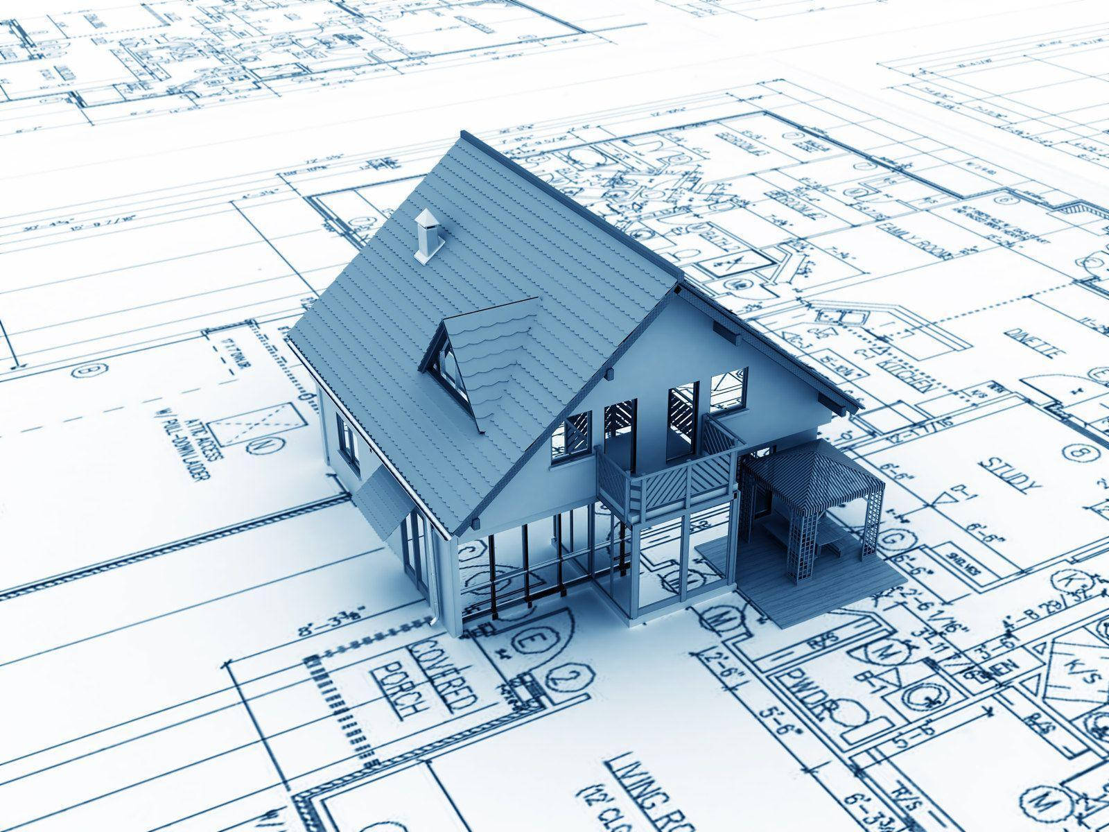 3d residential plan, 3d-rendered house model, architectural blueprints, HD Desktop Wallpaper