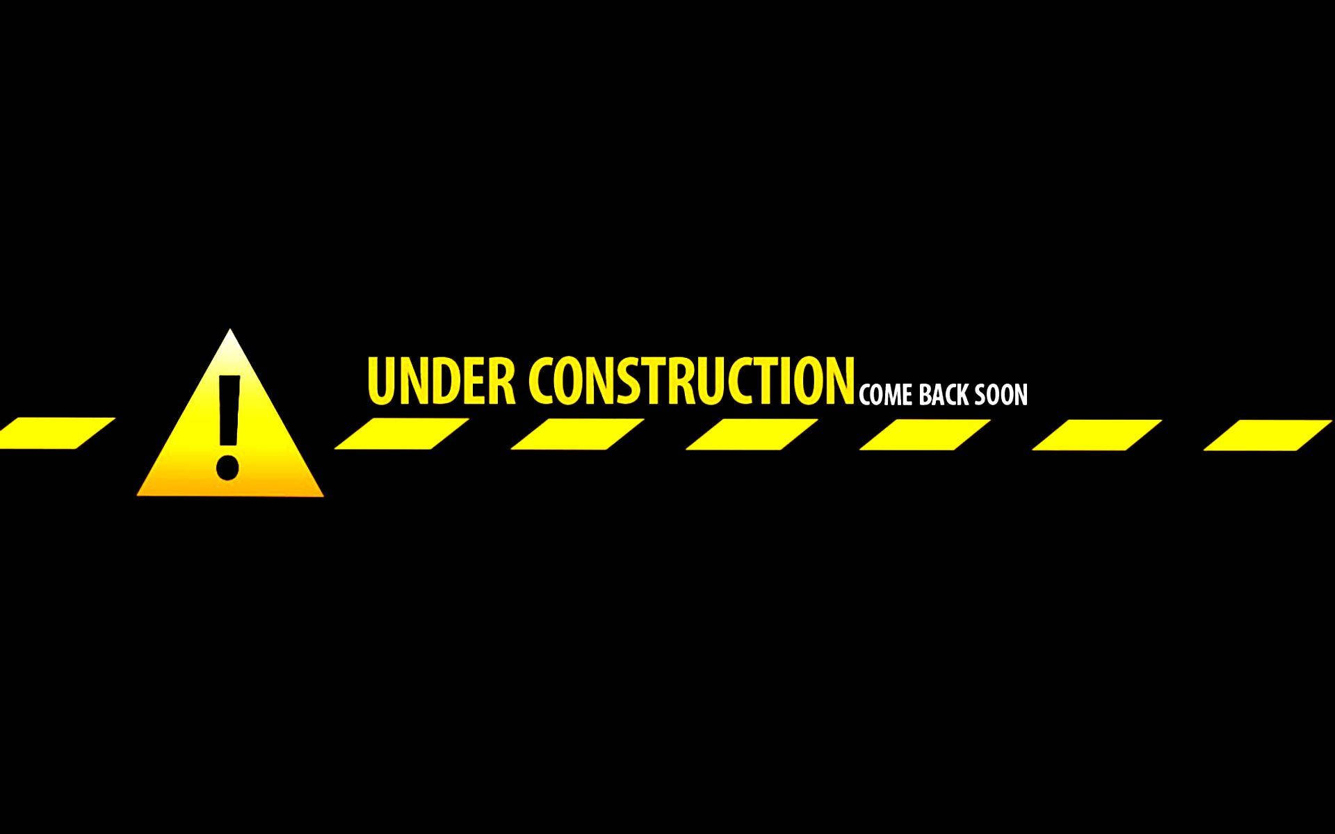 UNDER CONSTRUCTION, yellow caution tape, warning sign, Full HD Desktop Wallpaper