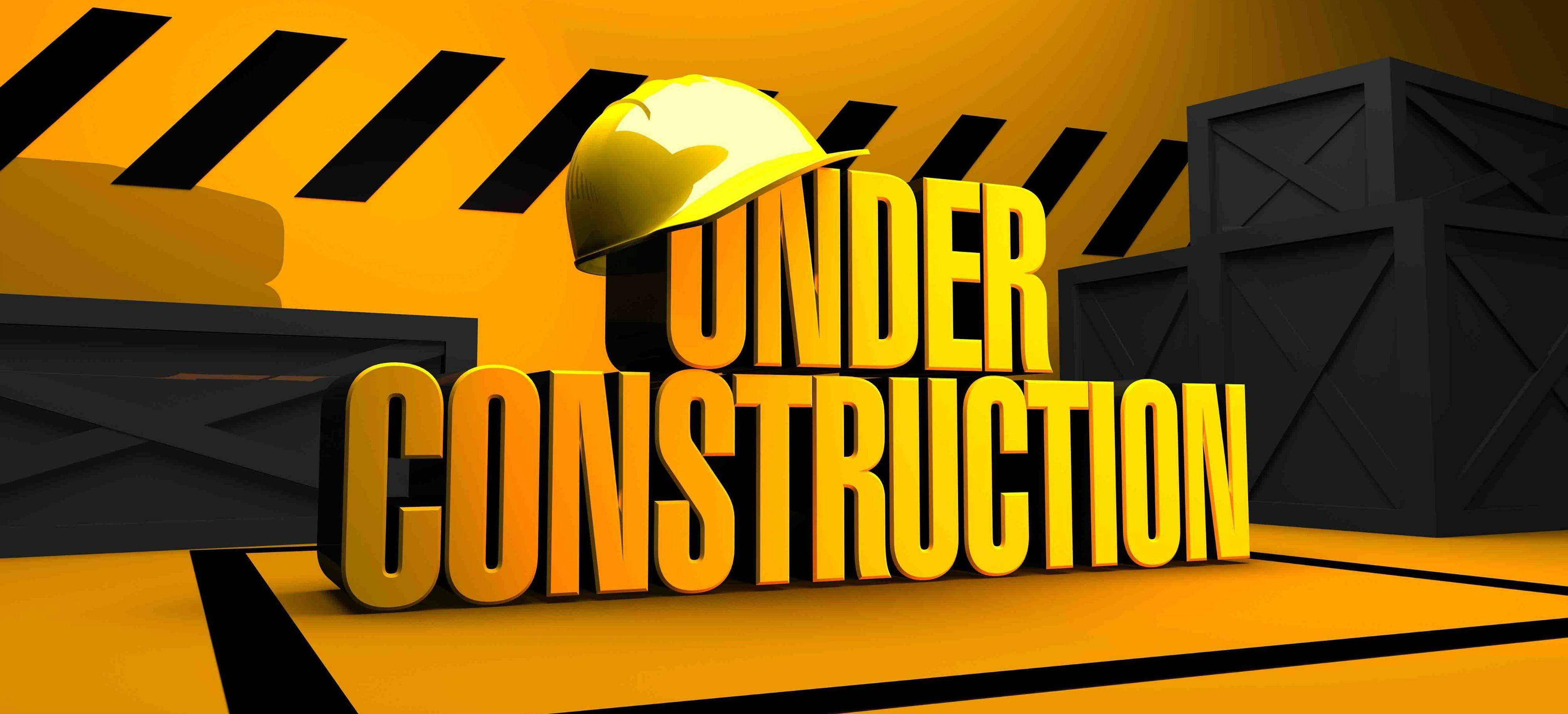 3D, UNDER CONSTRUCTION, hard hat, 4K Desktop Wallpaper