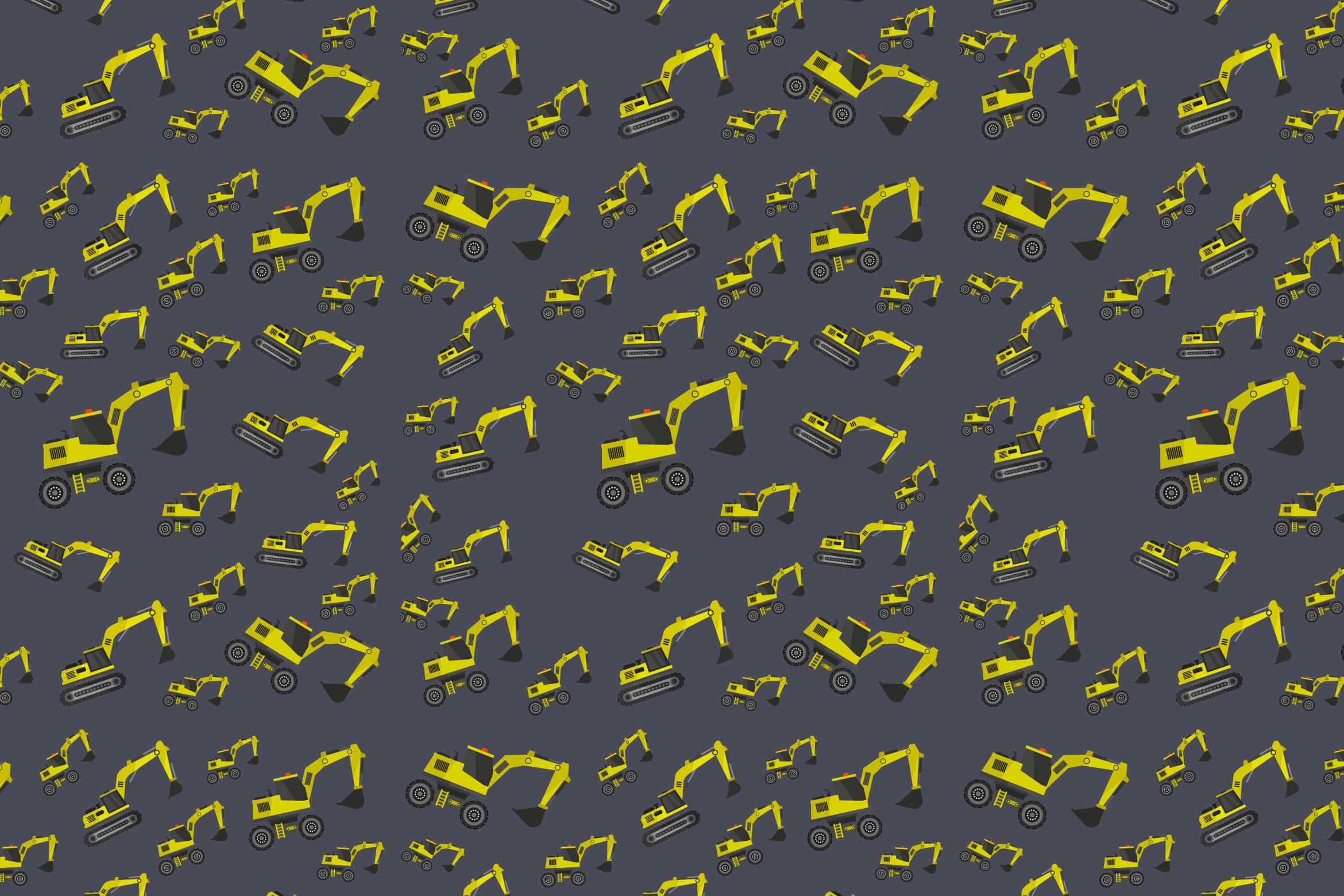 excavator, bright yellow, dark gray background, Full HD Desktop Wallpaper