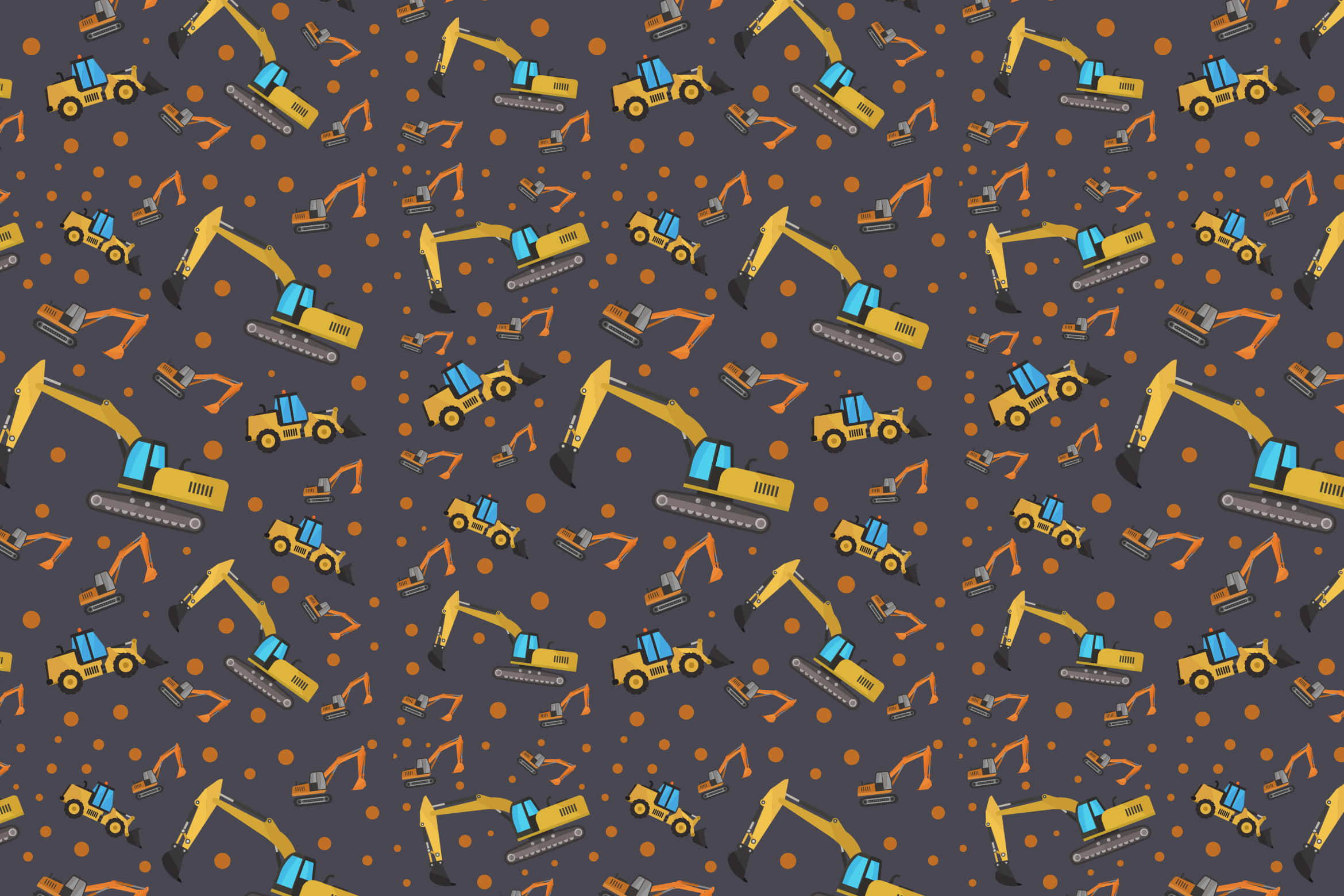 yellow excavators, loaders, dark gray background, Full HD Desktop Wallpaper