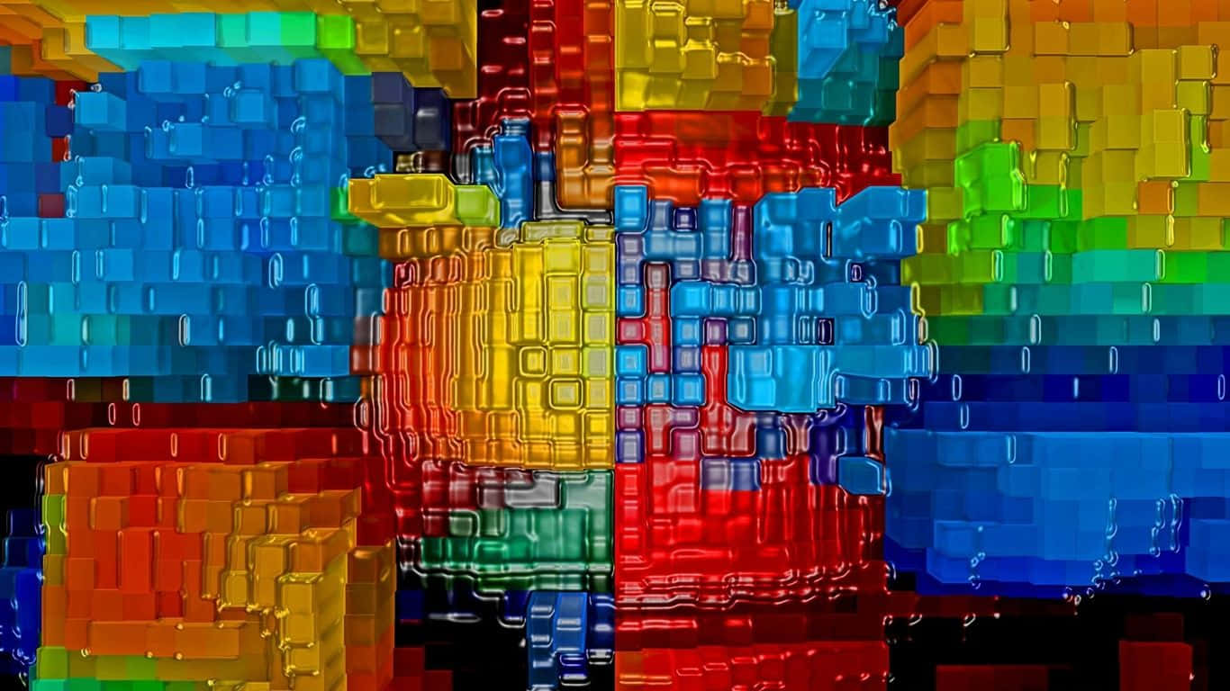 contemporary art, glossy, colorful cubes, HD Desktop Wallpaper