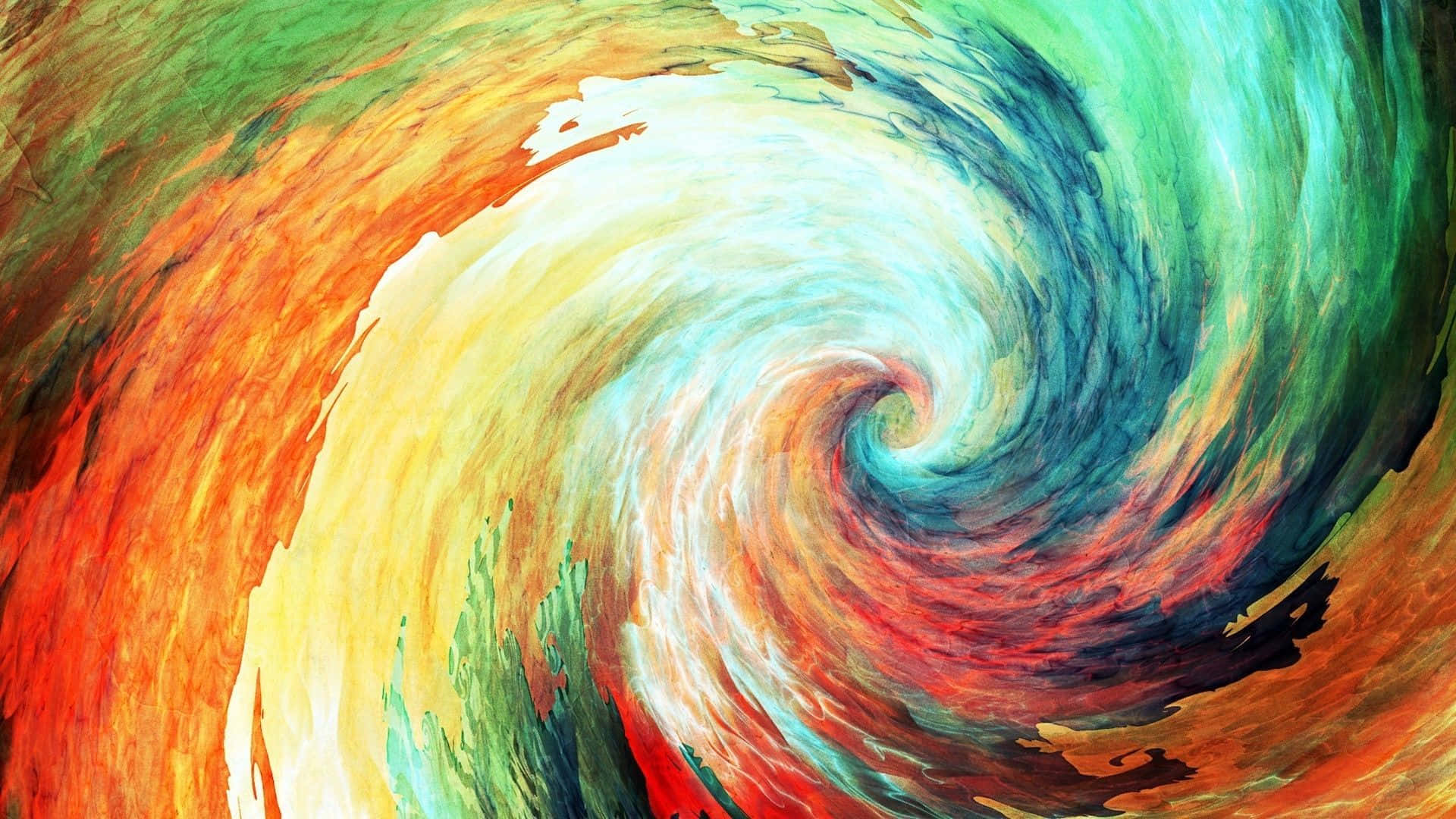 contemporary art, fiery orange reds, cool teal greens, Full HD Desktop Wallpaper