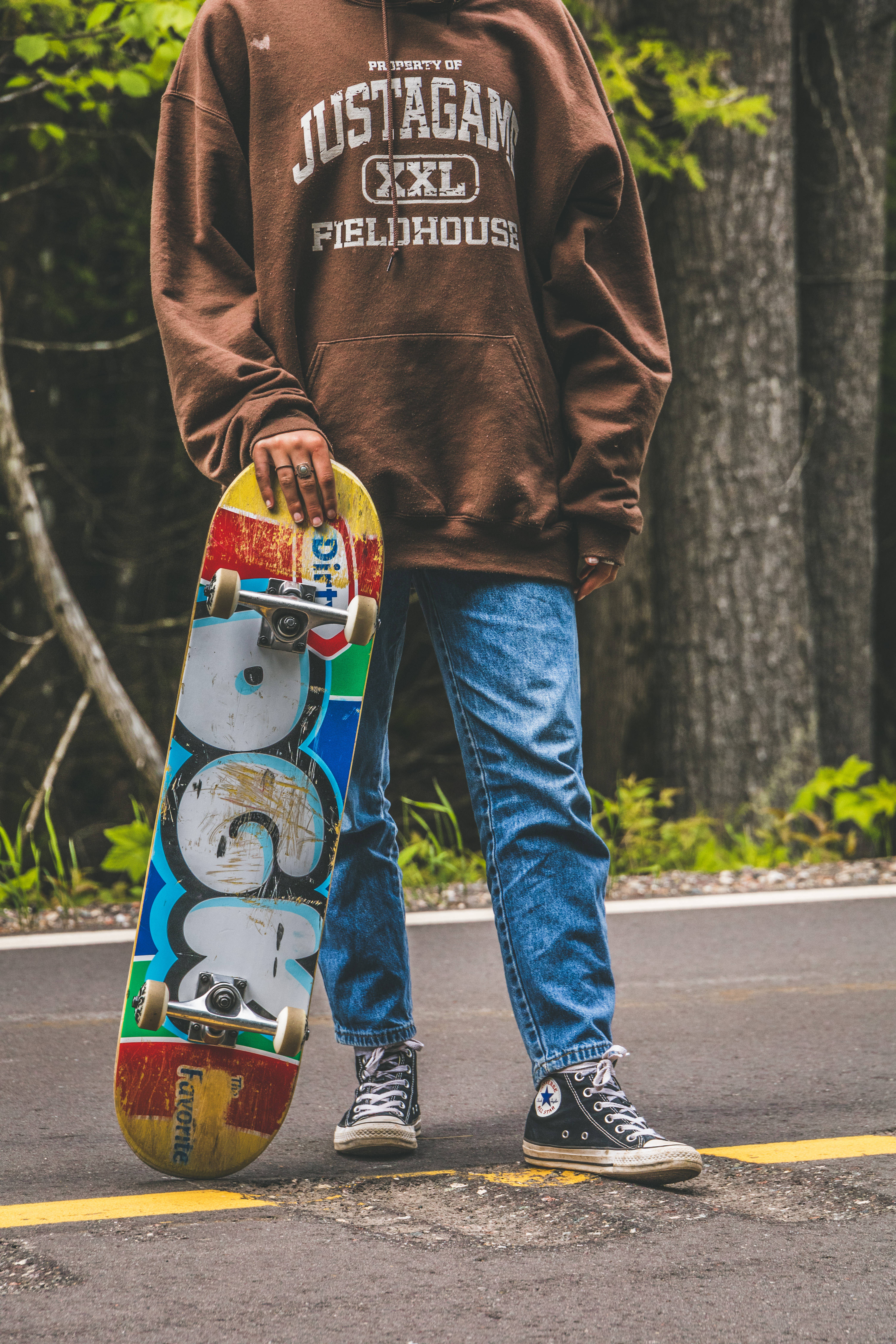 Converse, colorful skateboard, graffiti art, 5K Phone Wallpaper