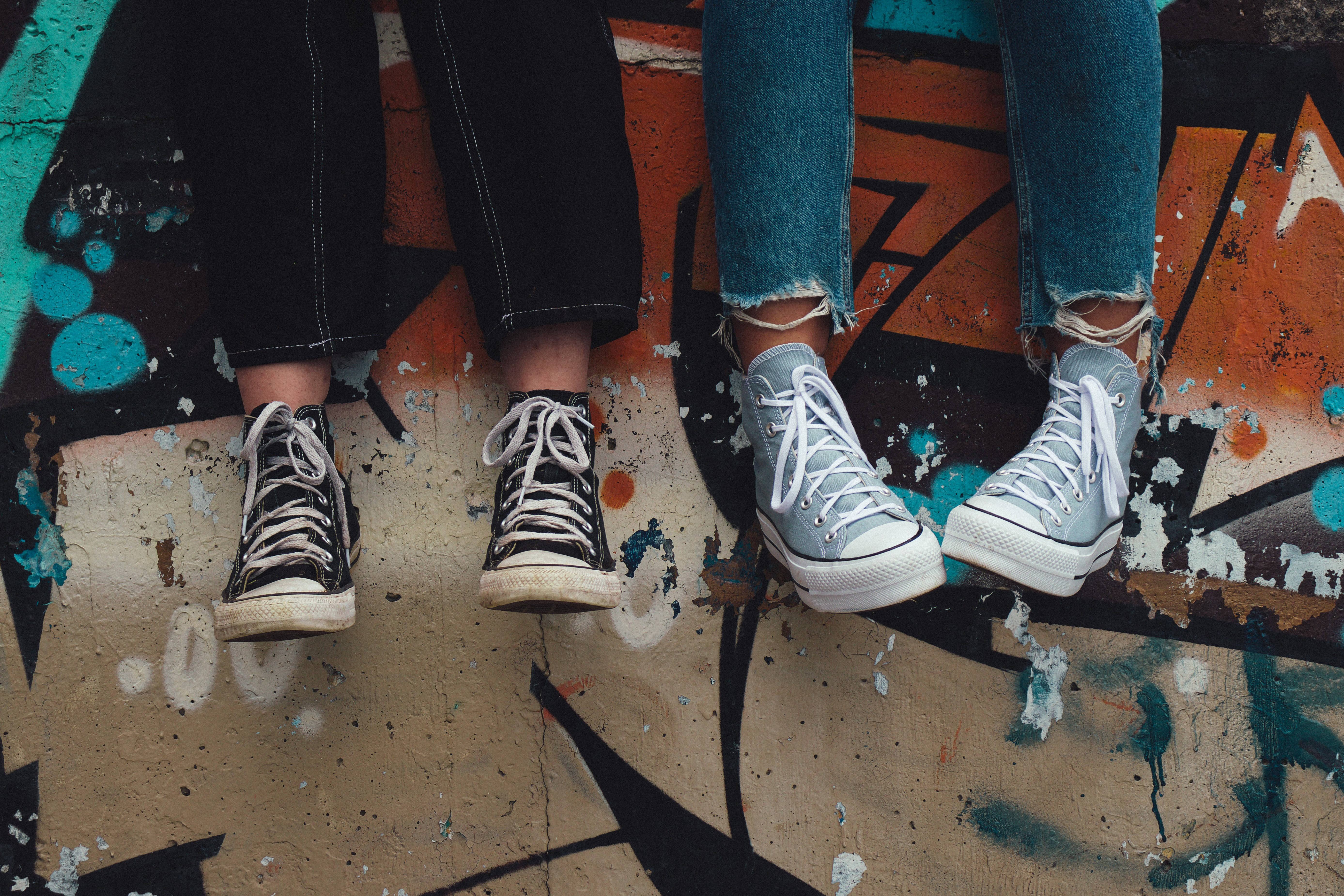 Converse, denim, black, 5K Desktop Wallpaper