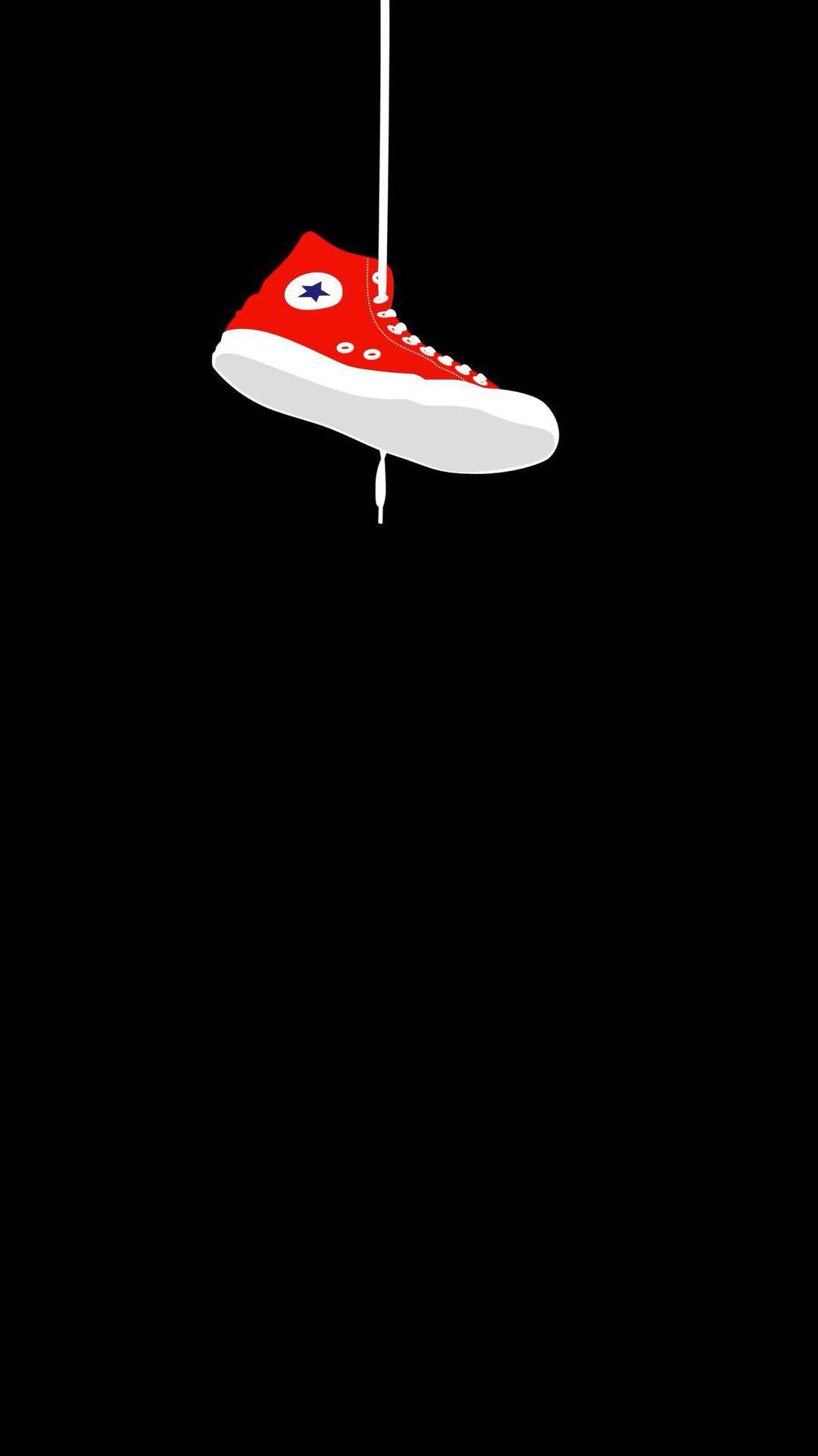 Converse, red high-top sneaker, white sole, Full HD Phone Wallpaper