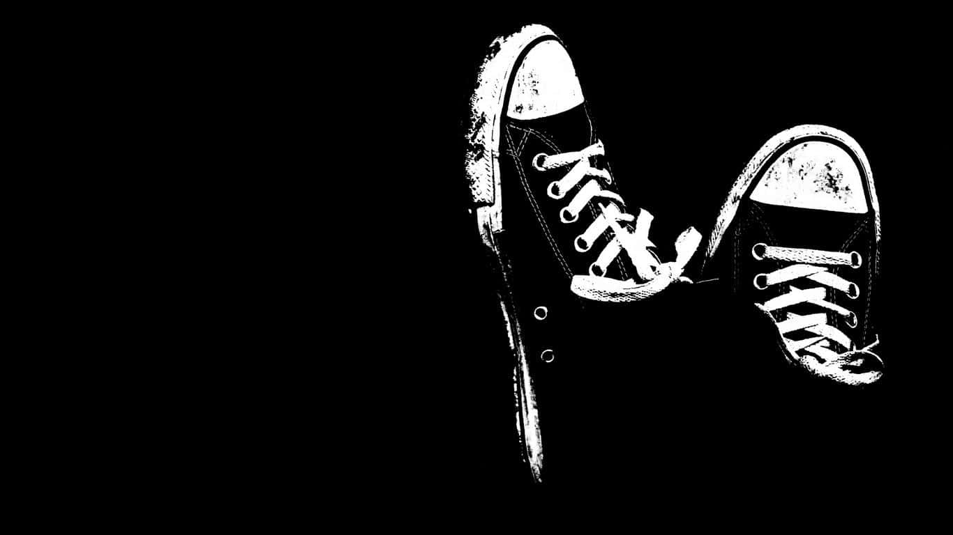 Converse, black, stark white graphic, HD Desktop Wallpaper