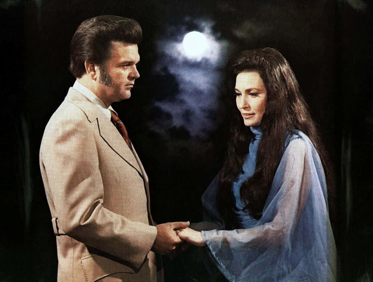 Conway Twitty, beige suit, blue gown, HD Desktop Wallpaper