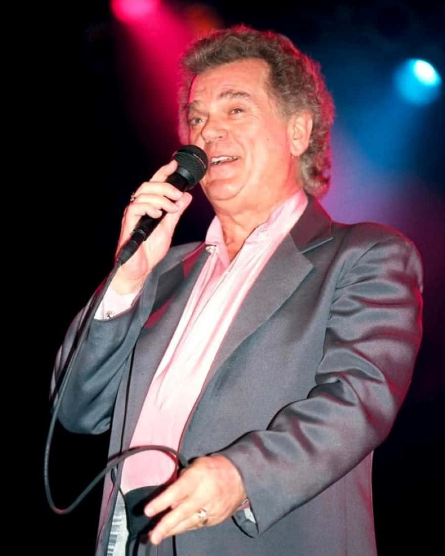 Conway Twitty, gray suit, pink shirt, SD Phone Wallpaper