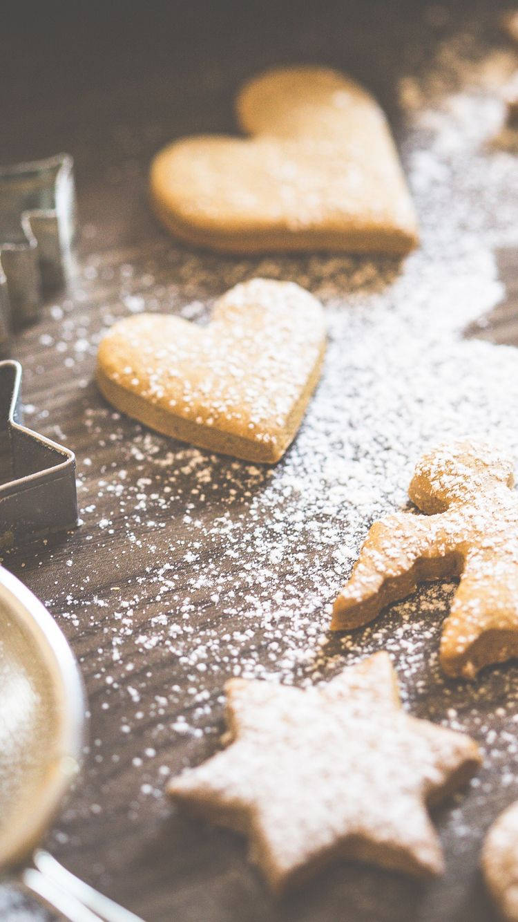 Heart Cookie iPhone, Heart star, gingerbread cookies, HD Phone Wallpaper