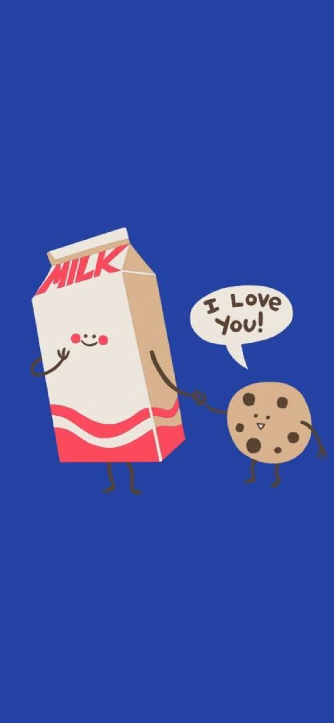 I Love You Cookie iPhone, cartoon milk carton, cookie, Full HD Phone Wallpaper