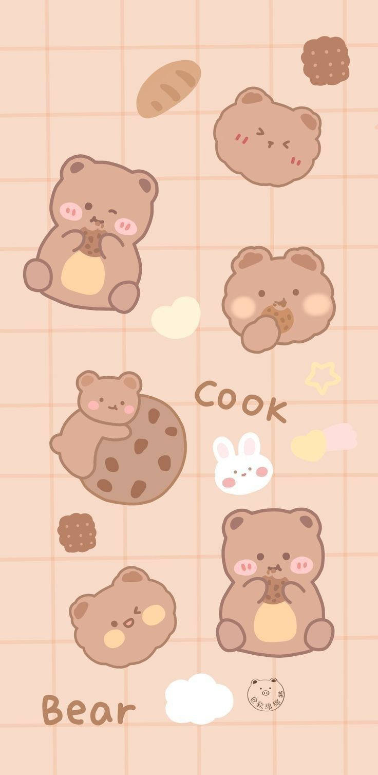 Cookie iPhone, brown bears, cookies, HD Phone Wallpaper