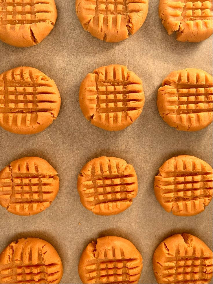 Orange Cookie iPhone, golden peanut butter cookies, crisscross patterns, SD Phone Wallpaper