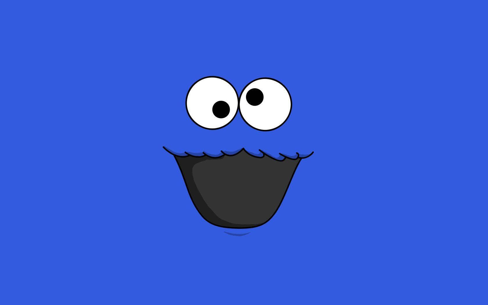 Cookie Monster, blue monster, big white eyes, HD Desktop Wallpaper