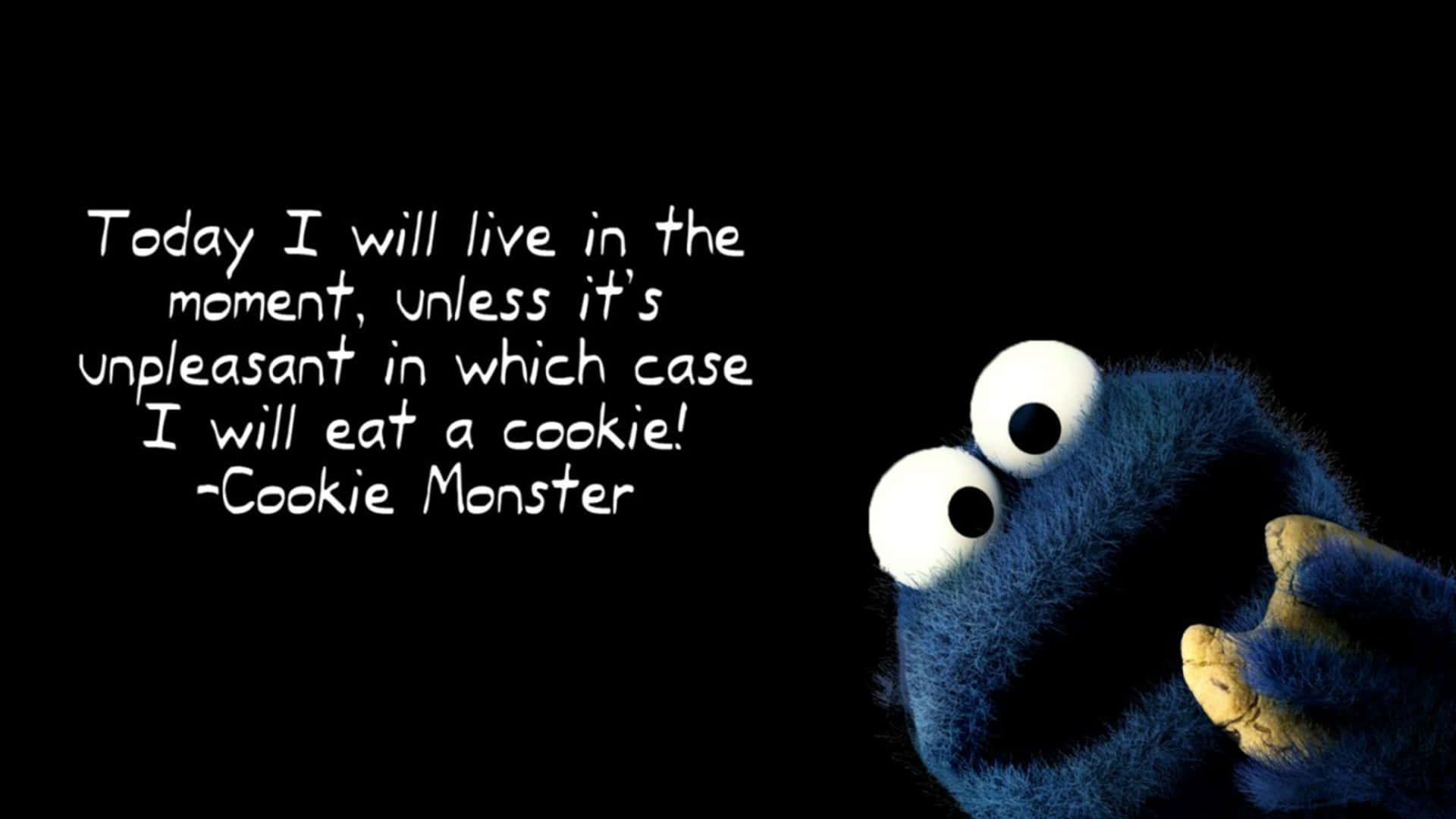 Cookie Monster, darkness, quote, Full HD Desktop Wallpaper