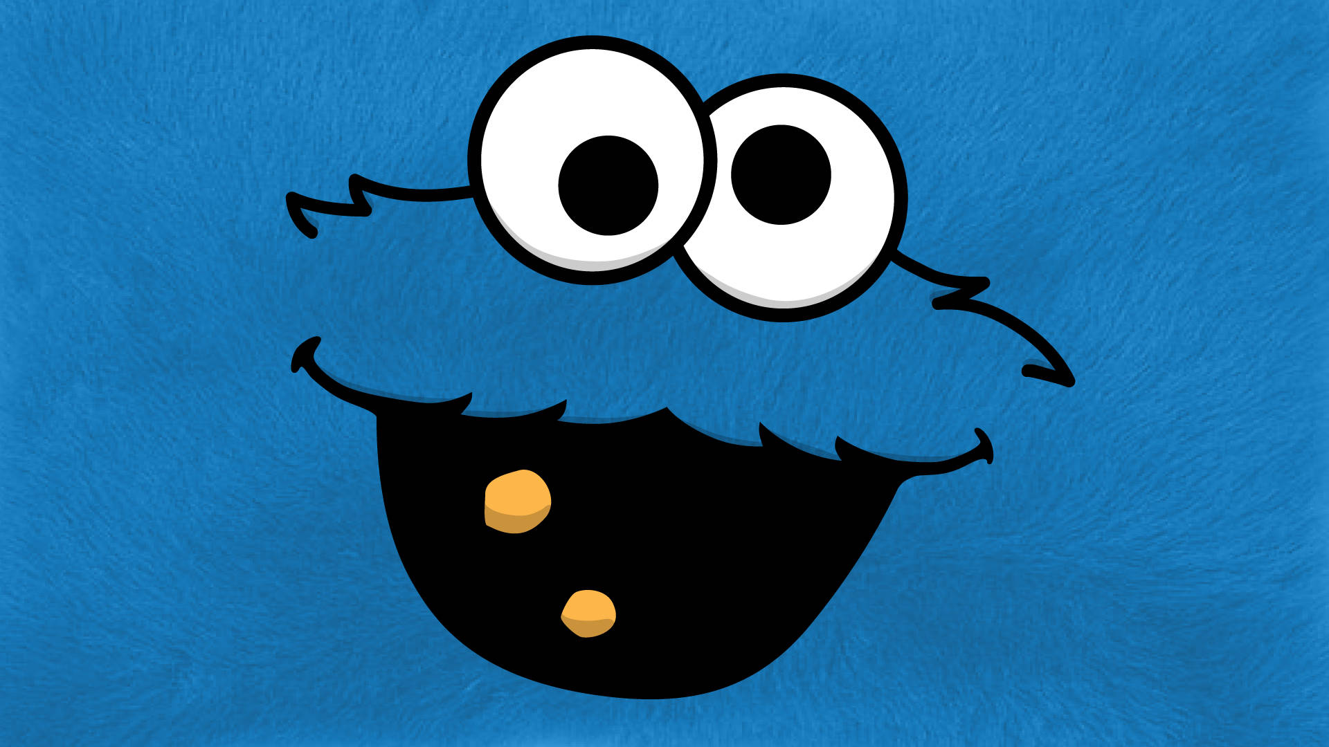 Cookie Monster, blue, yellow cookies, Full HD Desktop Wallpaper
