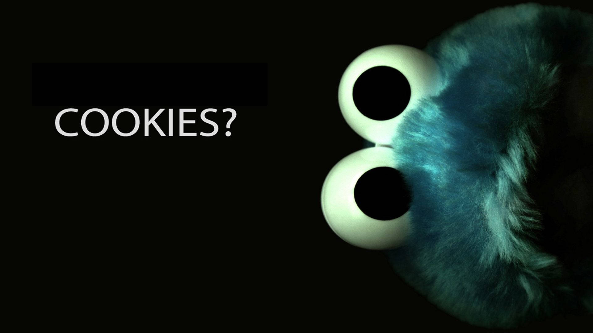 Cookie Monster, furry blue face, large white eyes, Full HD Desktop Wallpaper