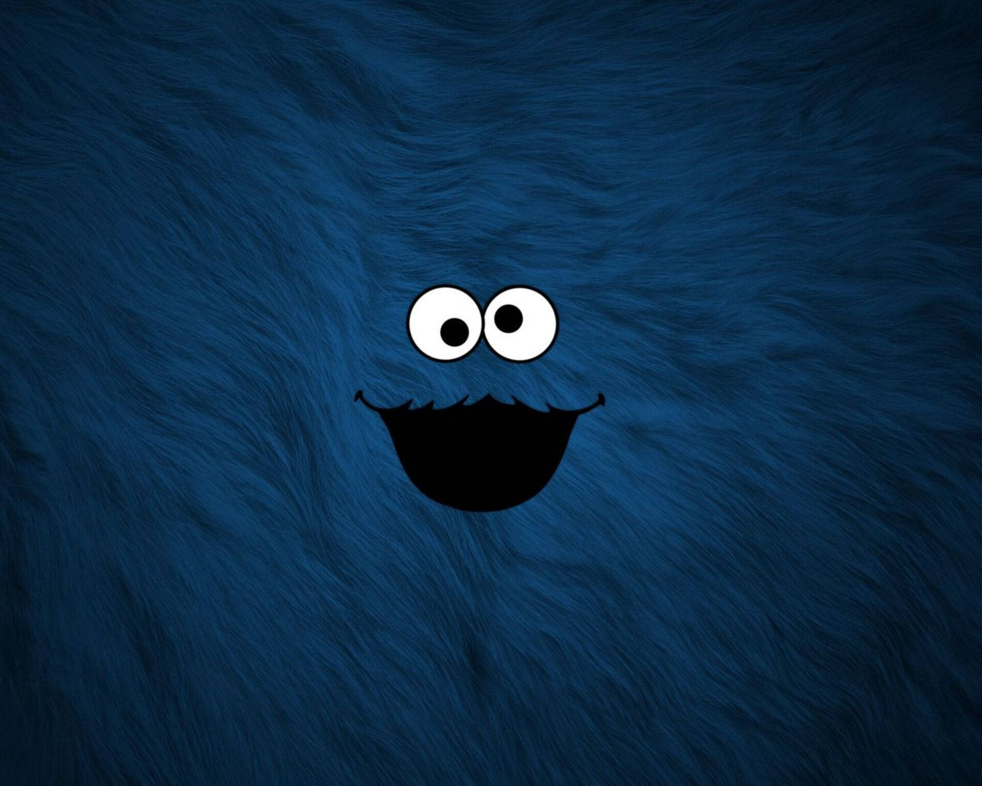 Cookie Monster, blue, furry background, Full HD Desktop Wallpaper
