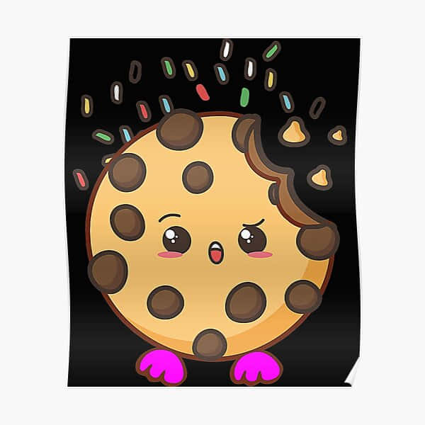 cookie swirl c, cute cartoon chocolate chip cookie, pink feet, SD Desktop Wallpaper