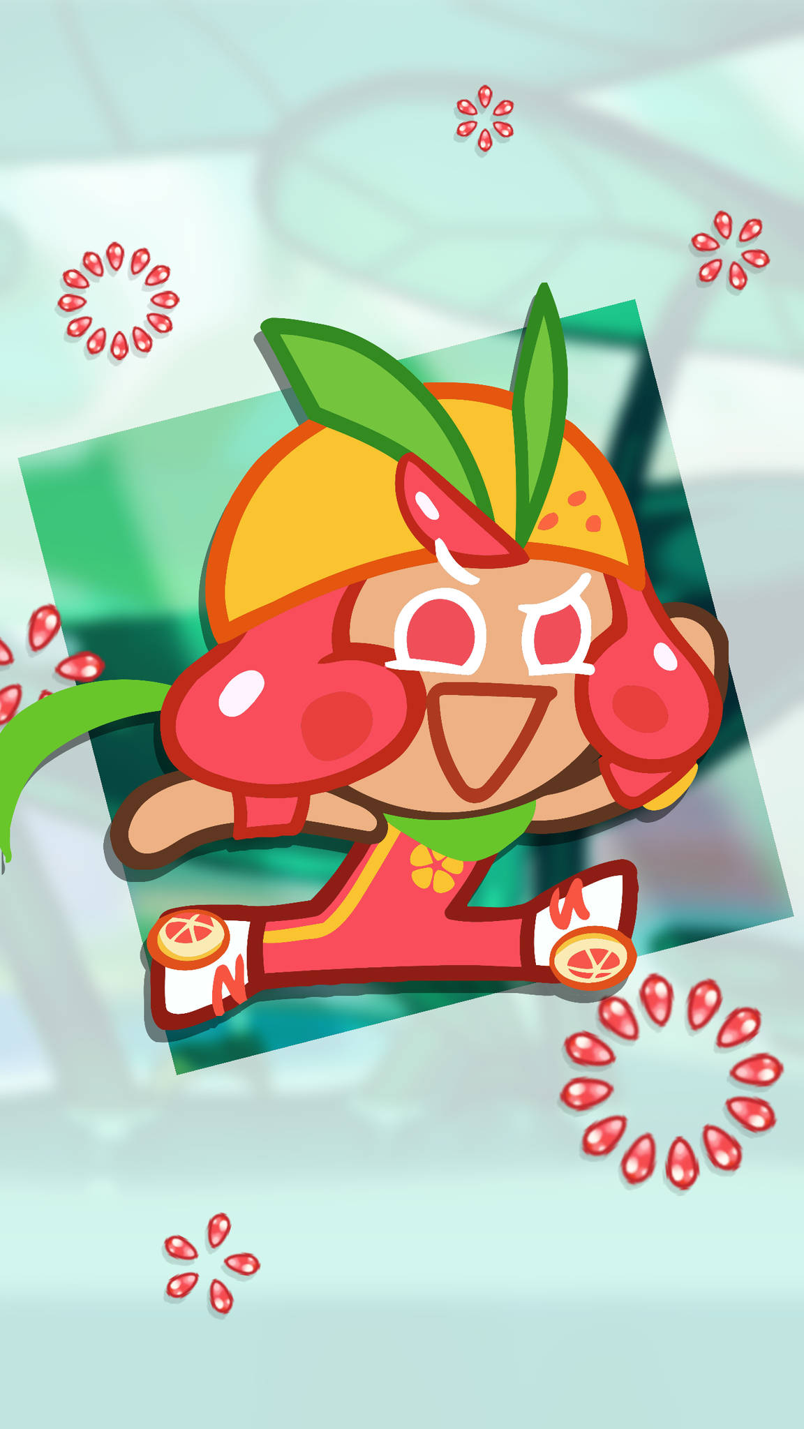 Cookie Run Kingdom, Grapefruit, red outfit, Full HD Phone Wallpaper