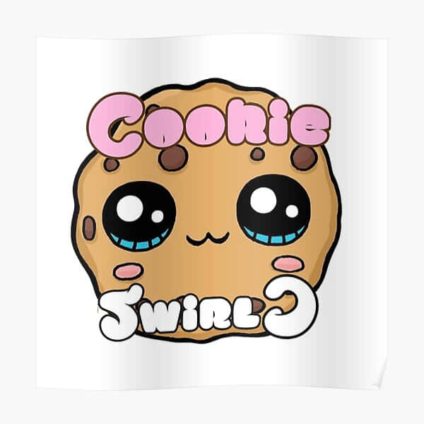Cookie Swirl C, blue teeth, pink 'Cookie' text, SD Desktop Wallpaper