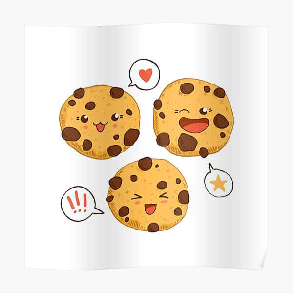 Cookie Swirl C, kawaii cookie faces, speech bubbles, SD Desktop Wallpaper
