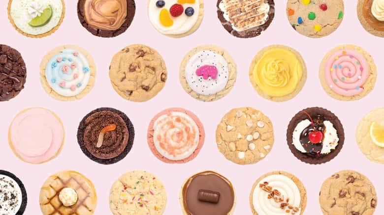 Cookie Swirl C, pink background, cookies, SD Desktop Wallpaper