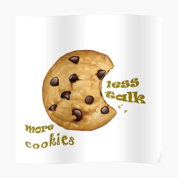 Cookie Swirl C, chocolate chip cookie, golden script, SD Desktop Wallpaper