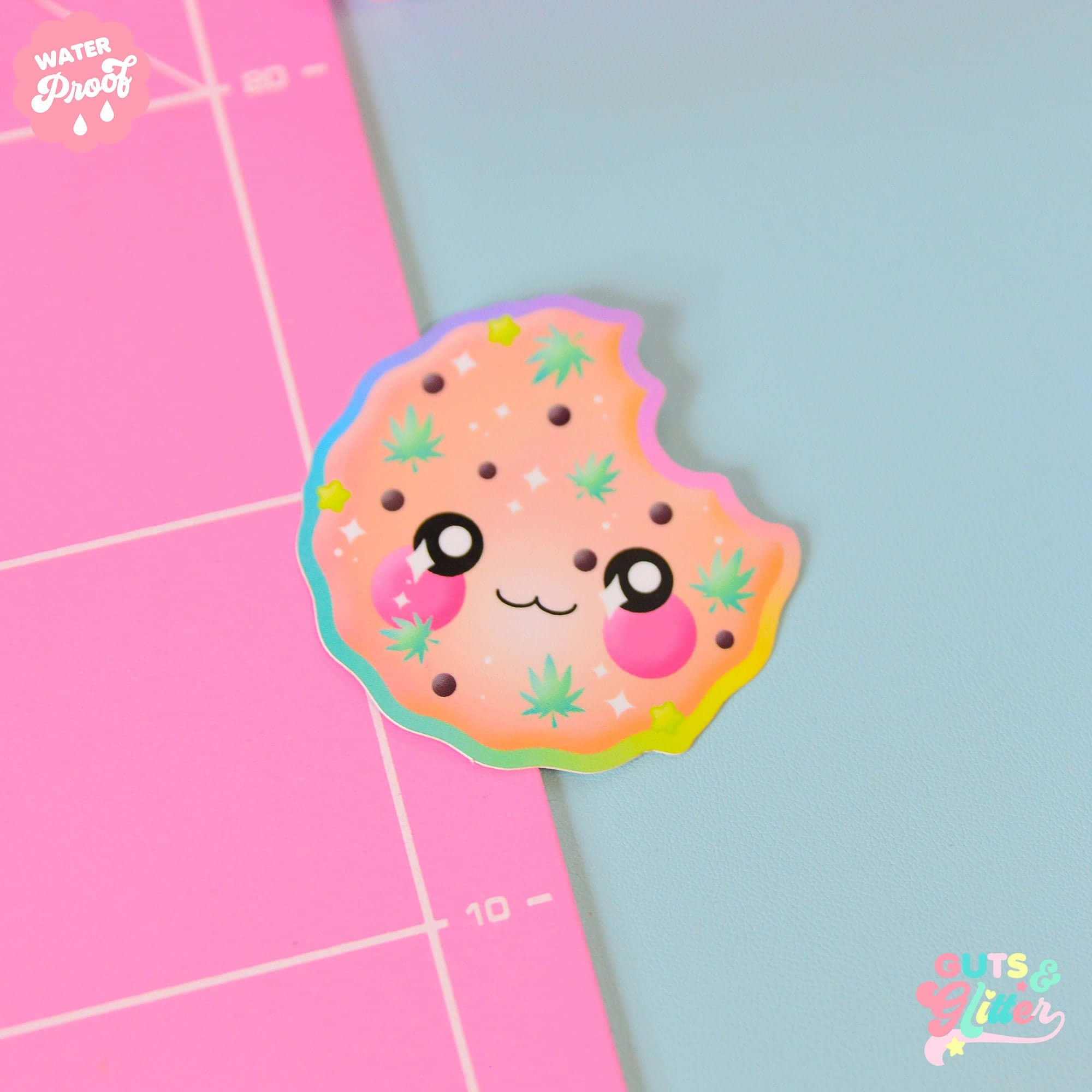 cookie swirl c, kawaii donut sticker, pink and blue crafting mat, Full HD Desktop Wallpaper