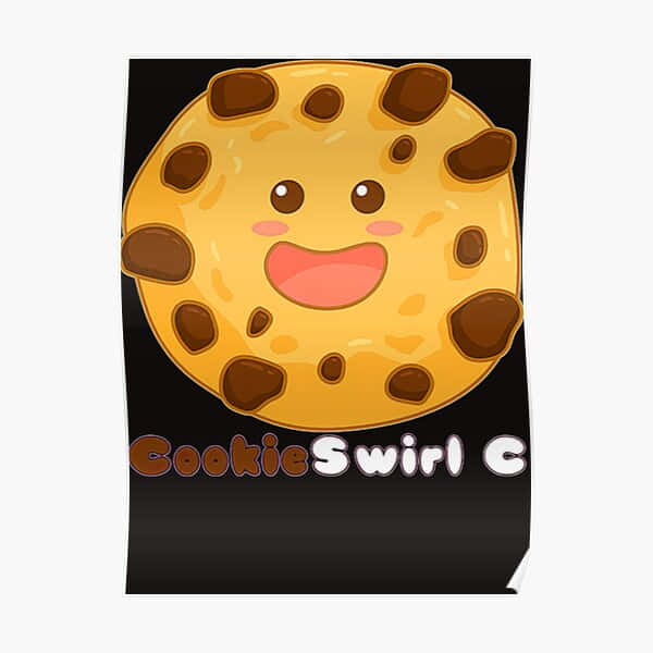 Cookie Swirl C, cartoon cookie, chocolate chips, SD Desktop Wallpaper