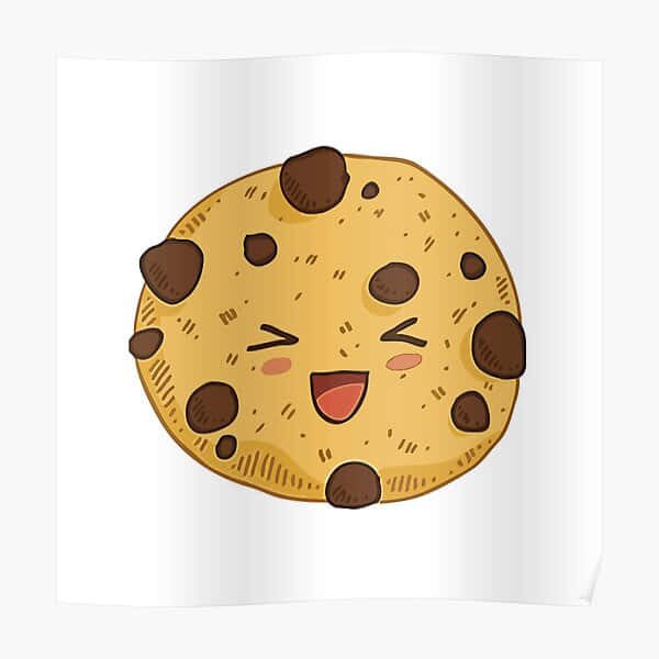 Cookie Swirl C, cartoon chocolate chip cookie, winking face, SD Desktop Wallpaper