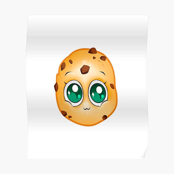 Cookie Swirl C, cute cartoon cookie, big green eyes, SD Desktop Wallpaper
