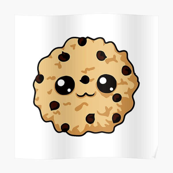 Cookie Swirl C, cartoon chocolate chip cookie, big eyes, SD Desktop Wallpaper