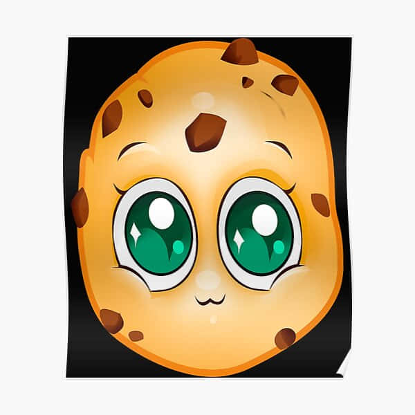 Cookie Swirl C, cartoon cookie, big green eyes, SD Desktop Wallpaper
