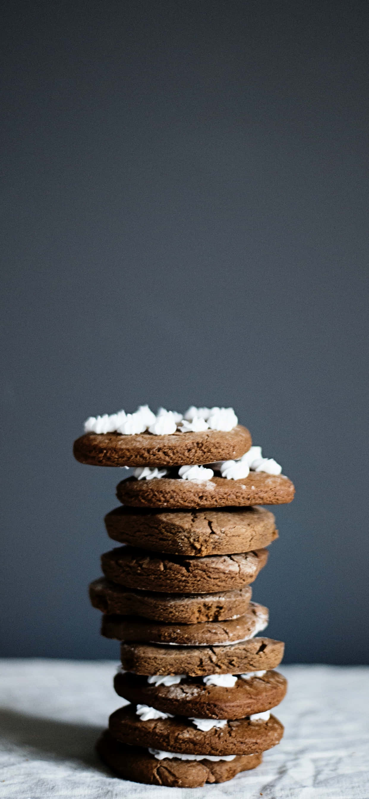 iPhone Food Chocolate Cookies, chocolate cookies, white marshmallow fluff, 2K Phone Wallpaper