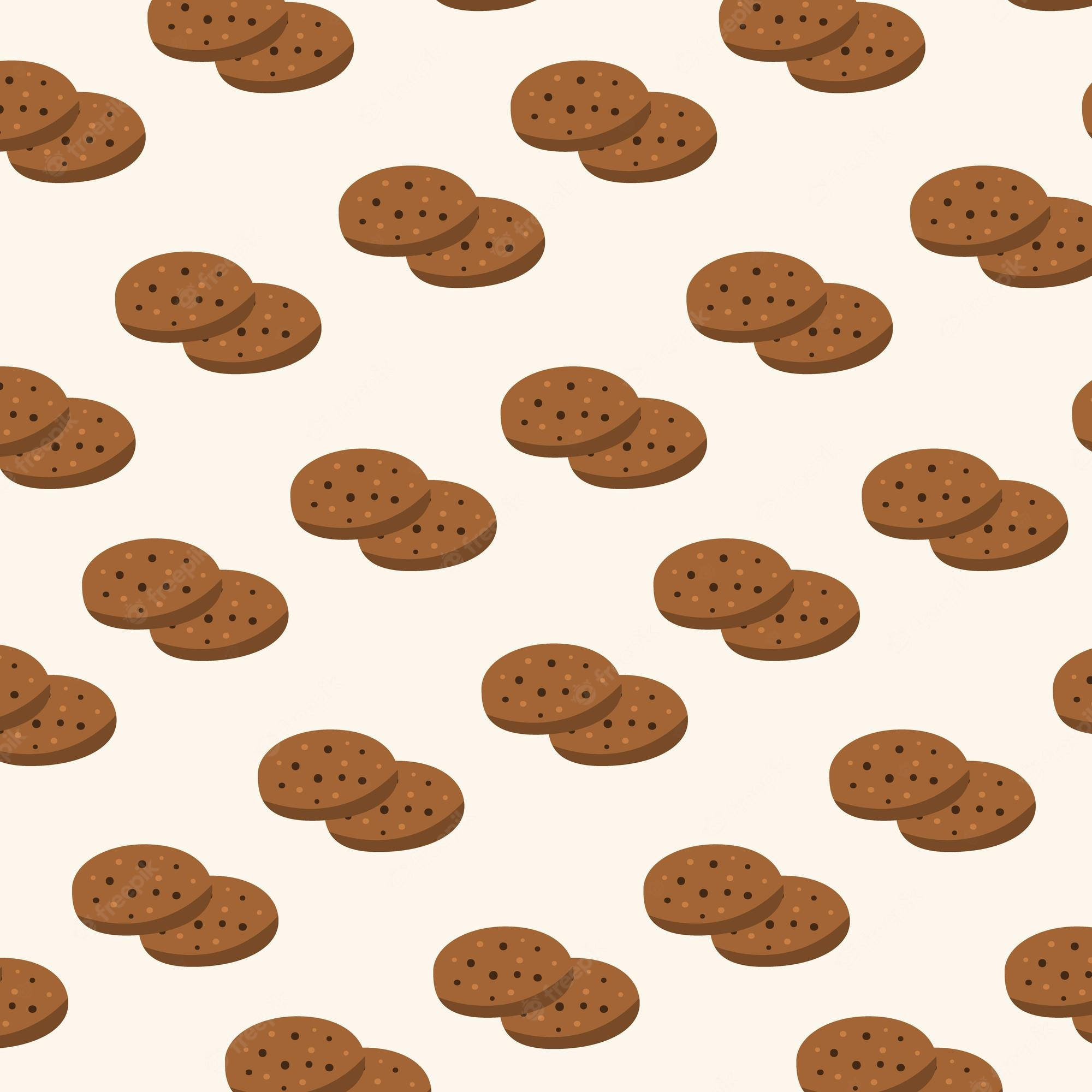 Chocolate Cartoon Cookie Pairs, chocolate chip cookies, soft beige background, Full HD Desktop Wallpaper