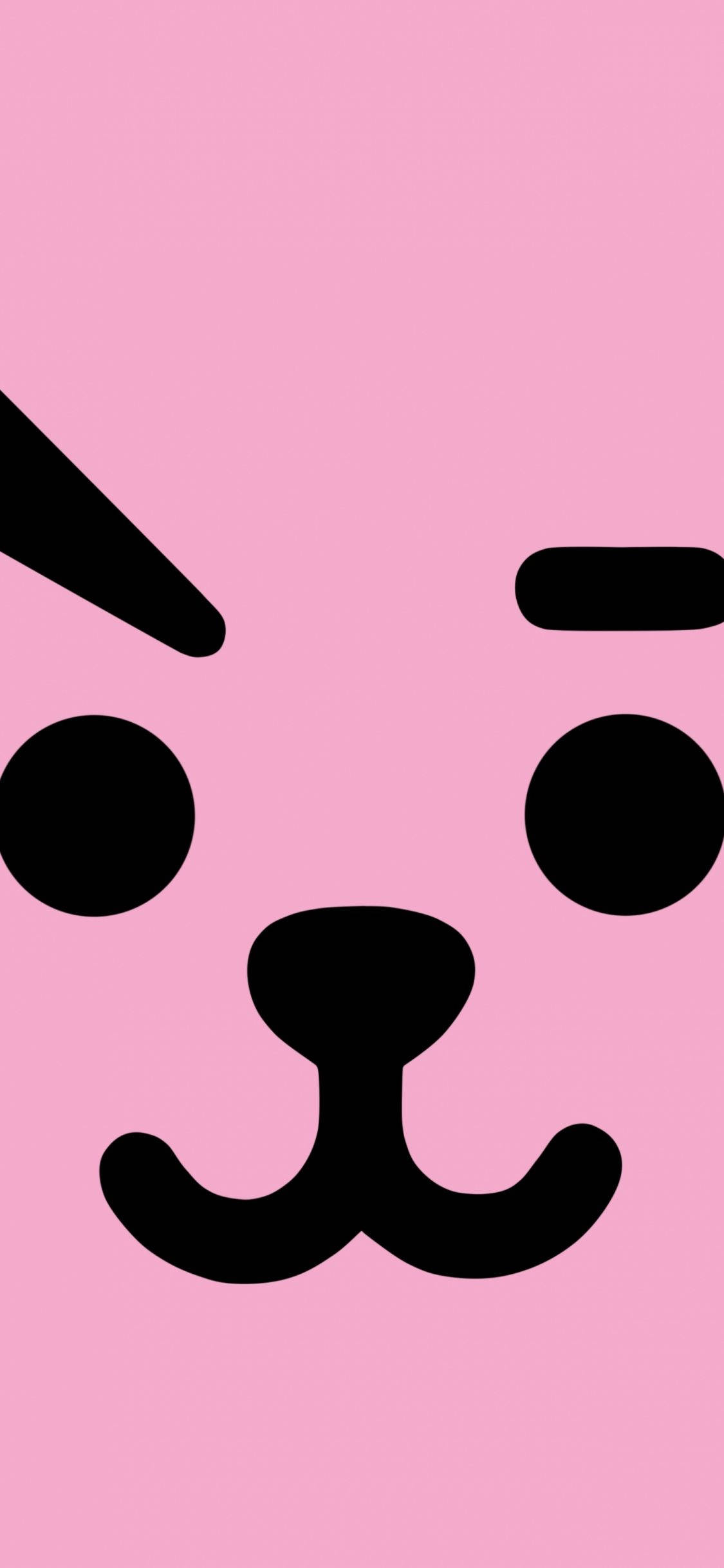 Cooky Bt21, black cartoon dog face, round eyes, Full HD Phone Wallpaper