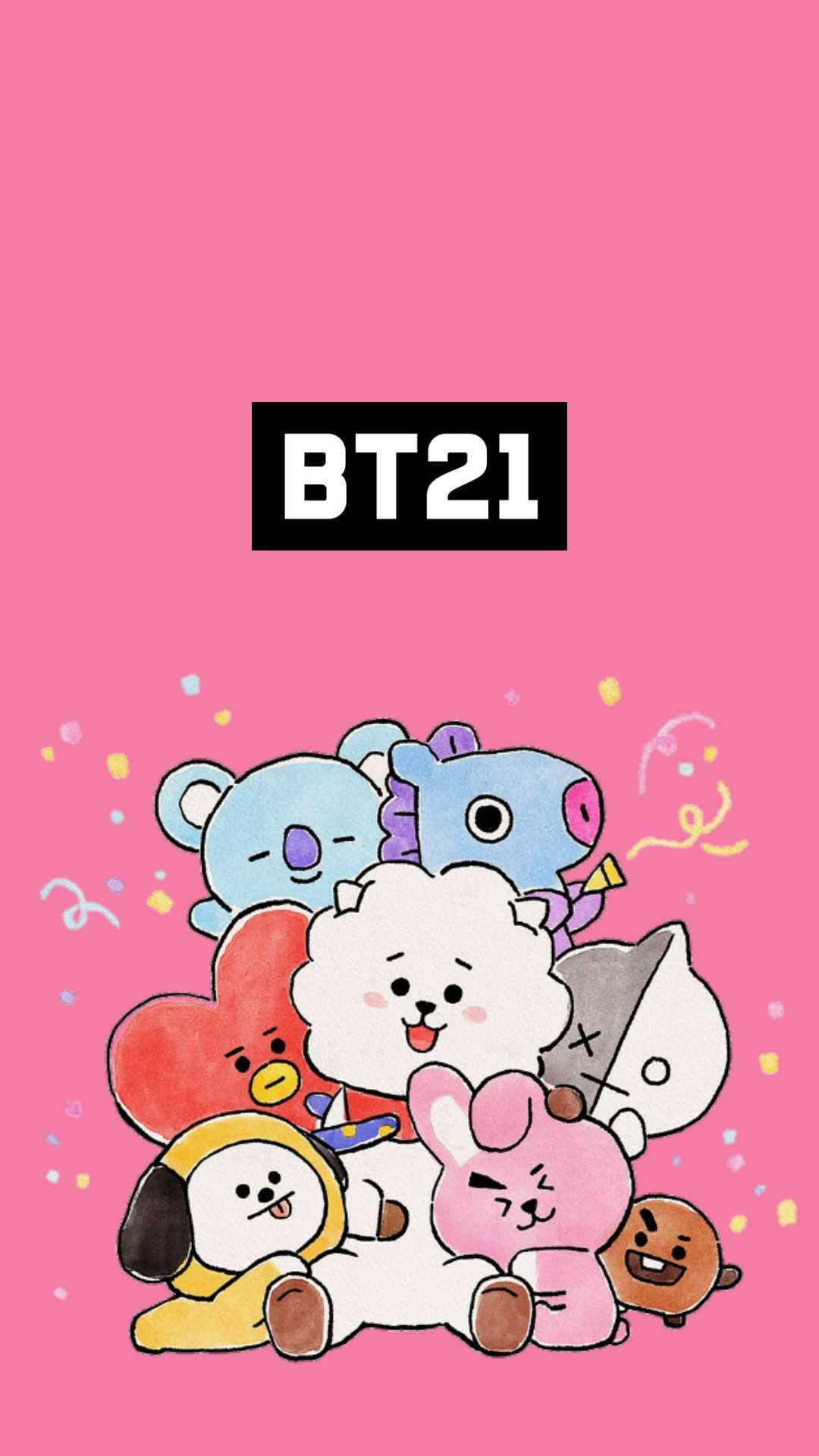 Cooky Bt21, BT21, confetti, Full HD Phone Wallpaper