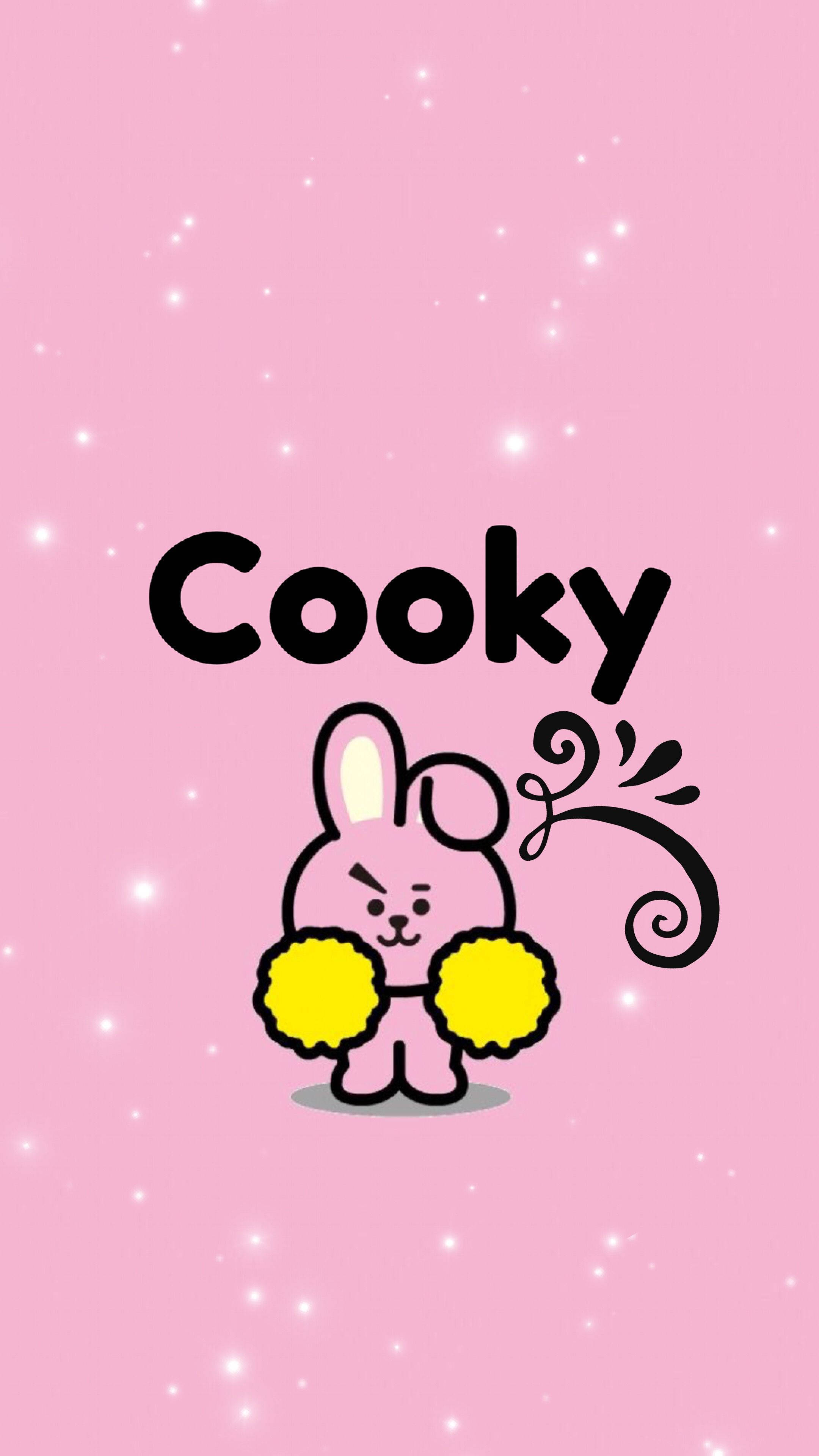 Cooky, BT21, pink cartoon bunny, 4K Phone Wallpaper